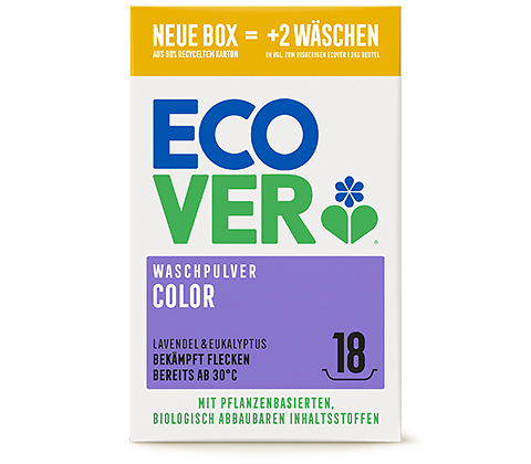 Ecover Экологический стиральный порошок-концентрат Эковер для цветного белья,1,35 кг. в интернет магазине ecovershop.ru - Средства для стирки