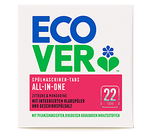 Экологические таблетки для посудомоечной машины 3-в-1 Ecover Эковер 22 шт
