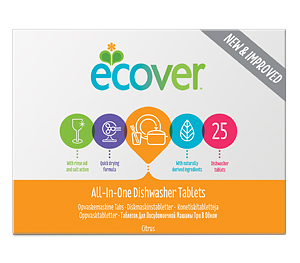 Экологические таблетки для посудомоечной машины 3-в-1 Ecover Эковер, 500 гр., 25 шт